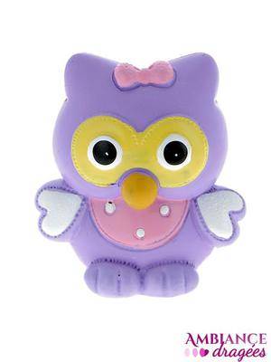 Figurine hibou lilas