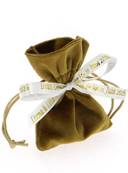 Sachet Dragées Velours Or Personnalisé - Dragées Mariage Or