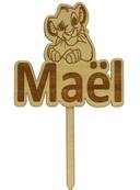 Cake Topper Bois Personnalisé Roi Lion - Cake Topper Baptême