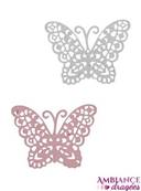 Papillon dentelle autocollant X10