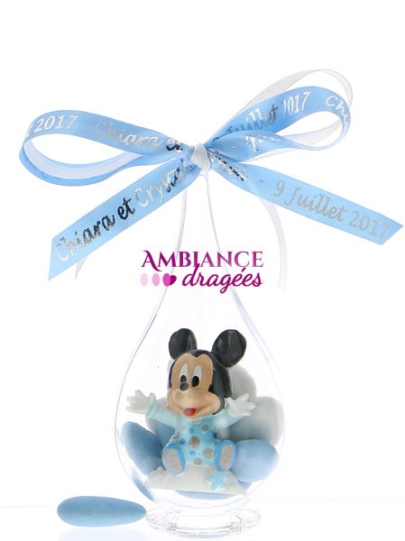 Goutte dragées bleue bébé Mickey