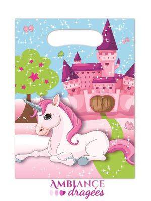 6 Sacs cadeaux Licorne