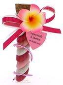 Éprouvette Dragées Mariage Fleurs des Îles Rose - Cadeaux Dragées Mariage