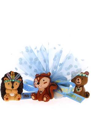 Tulle Dragées Baptême Animaux de la Forêt - Baptême Copain des Bois