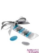 Boite drages communion tui gris et turquoise