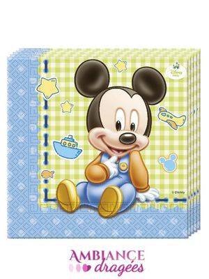 20 Serviettes Mickey baby