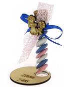 Éprouvette Dragées Baptême Lilo & Stitch Socle Bois Gravé - Dragées Baptême Stitch