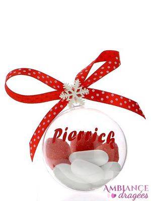 Boule Noël rouge personnalisée
