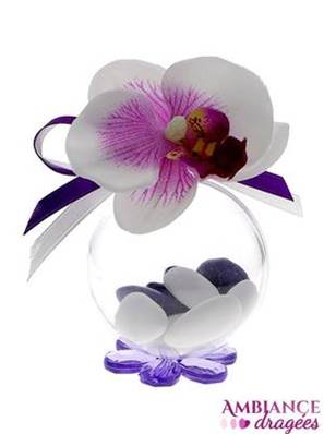 Boule dragées lilas orchidée