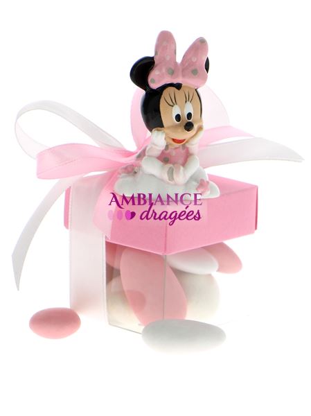 Cube dragées rose bébé Minnie