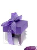 Boite drages cube lilas transparent