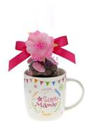 Mug drages Bonne Fte Mamie fleur rose