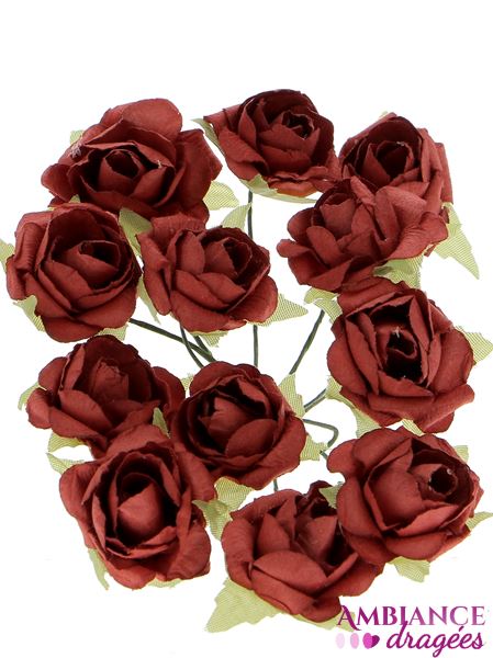 Fleur Rose rouge x 12