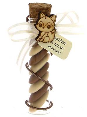 Éprouvette Dragées Baptême Renard - Baptême Renard
