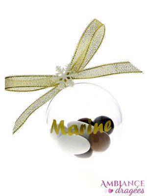 Boule Noël or personnalisée