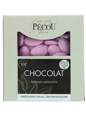 Dragées Chocolat Rose Nacarat 70% de cacao