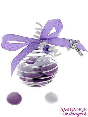Spirale dragées communion lilas