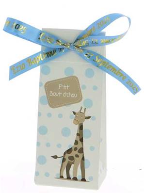Boite Dragées Girafe Personnalisée - Dragées Baptême Jungle