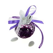 Boule dragées communion prune en métal