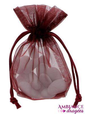 Sachet organza bordeaux