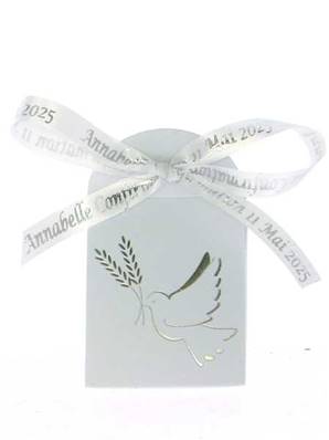 Boite Dragées Communion Colombe Personnalisée - Boite Communion Personnalisée