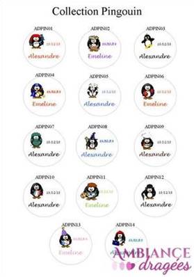 Etiquette personnalisée Pingouin