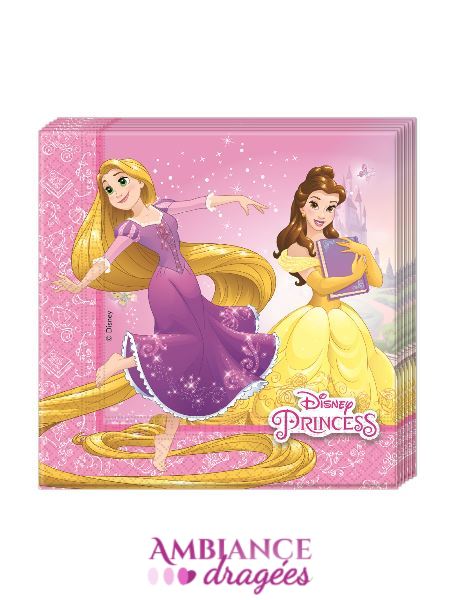 20 Serviettes Princesses Disney