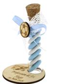 Éprouvette Dragées Communion Football Socle Bois - Dragées Football