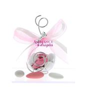 Boule dragées communion rose calice