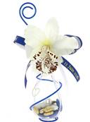 Goutte Dragées Orchidée Bleu Royal et Or - Dragées Mariage 