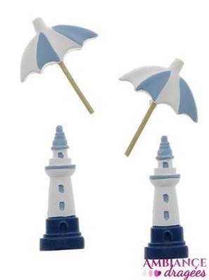 Parasol et phare adhésifs x6