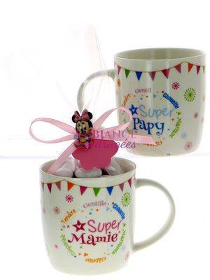 Mug dragées mamie papy bébé Minnie