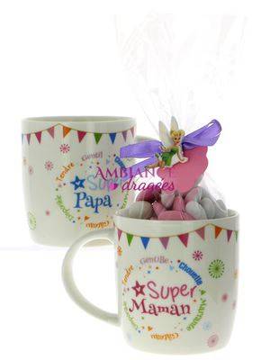 Mug dragées maman, papa Fée Clochette