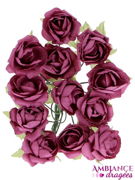 Fleur Rose fuchsia x 12