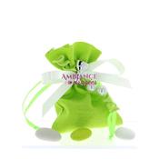 Sachet dragées communion vert