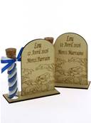 Cadeau Parrain Marraine Éprouvette Bois Gravé Pampan - Baptême Bambi